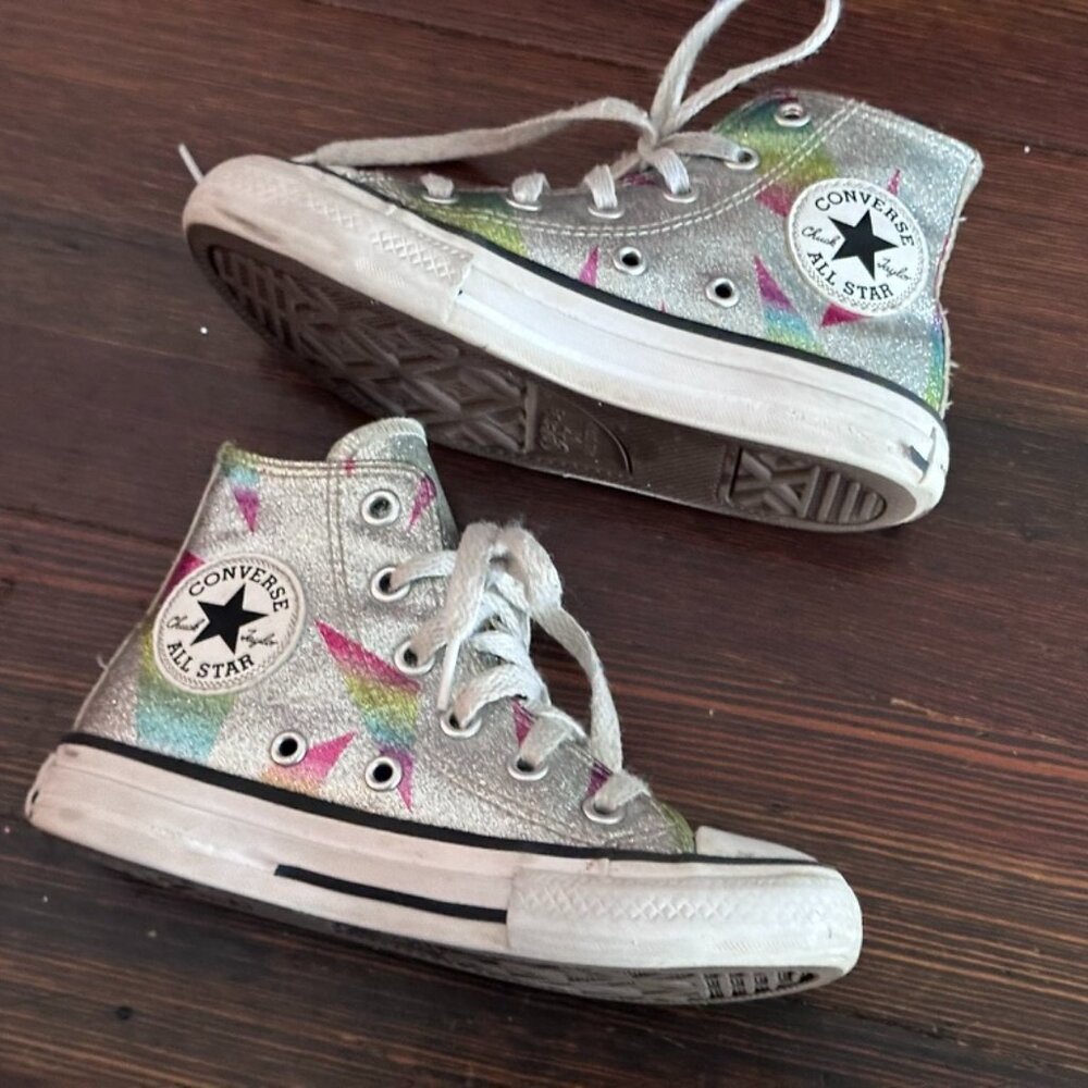 ✨ Kids’ Converse All Star Glitter High Tops – Size 11 ✨